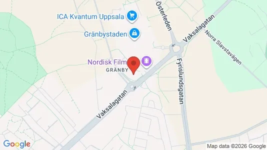 Kontorslokaler att hyra i Uppsala - kort over placeringen