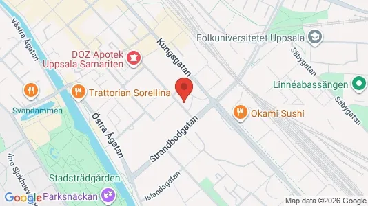 Kontorslokaler att hyra i Uppsala - kort over placeringen