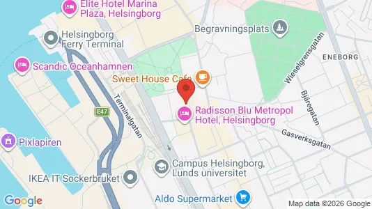 Kontorslokaler att hyra i Helsingborg - kort over placeringen