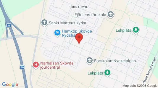Kontorslokaler att hyra i Skövde - kort over placeringen