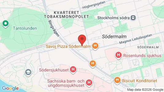 Kontorslokaler att hyra i Södermalm - kort over placeringen