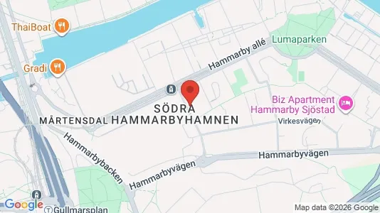 Kontorslokaler att hyra i Hammarbyhamnen - kort over placeringen