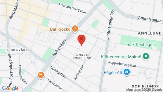 Kontorslokaler att hyra i Sofielund - kort over placeringen
