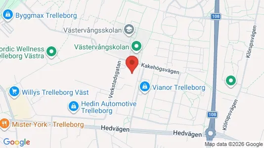 Industrilokaler att hyra i Trelleborg - kort over placeringen