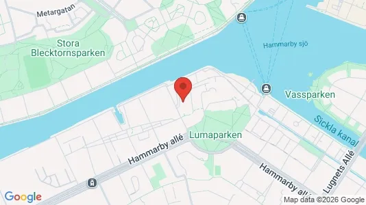 Kontorslokaler att hyra i Hammarbyhamnen - kort over placeringen