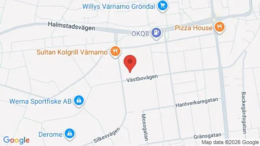 Industrilokaler att hyra i Värnamo - kort over placeringen