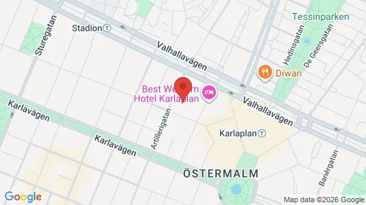 Kontorslokaler att hyra i Östermalm - kort over placeringen