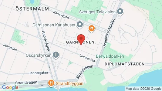 Kontorslokaler att hyra i Östermalm - kort over placeringen
