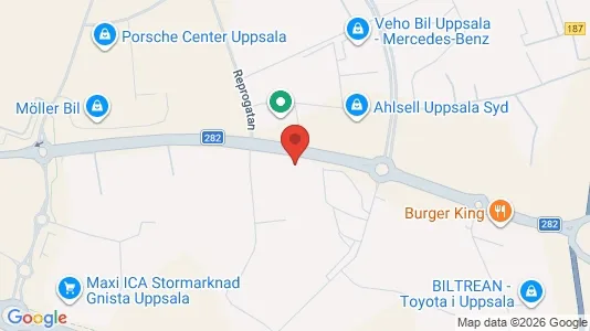 Industrilokaler att hyra i Uppsala - kort over placeringen
