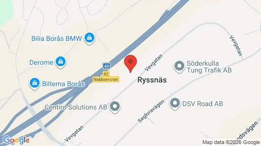Kontorslokaler att hyra i Borås - kort over placeringen