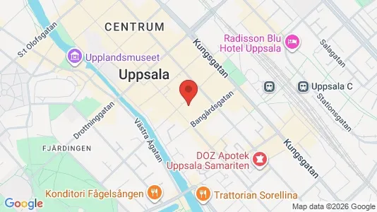 Kontorslokaler att hyra i Uppsala - kort over placeringen