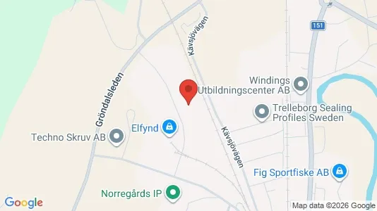 Industrilokaler att hyra i Värnamo - kort over placeringen