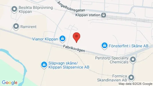 Lagerlokaler att hyra i Klippan - kort over placeringen