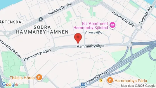 Kontorslokaler att hyra i Hammarbyhamnen - kort over placeringen
