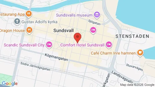 Kontorslokaler att hyra i Sundsvall - kort over placeringen