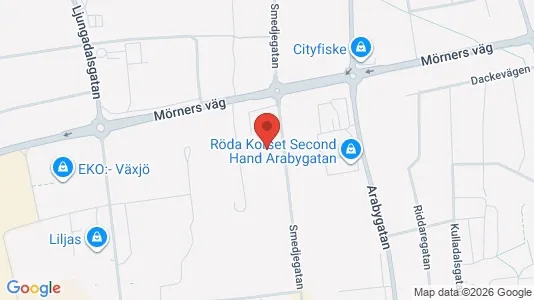 Kontorslokaler att hyra i Växjö - kort over placeringen