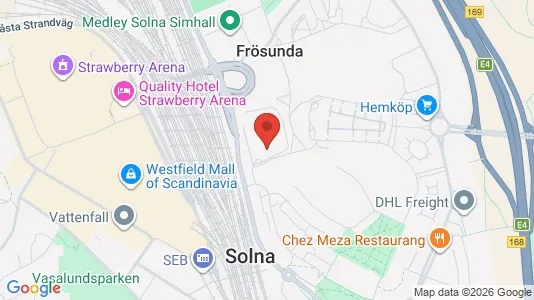 Kontorslokaler att hyra i Solna - kort over placeringen