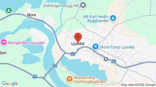 Bostadsfastigheter till försäljning i Ljusdal - kort over placeringen