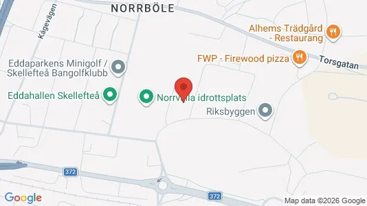 Industrilokaler att hyra i Skellefteå - kort over placeringen