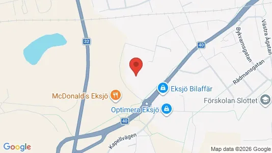 Affärslokaler till försäljning i Eksjö - kort over placeringen