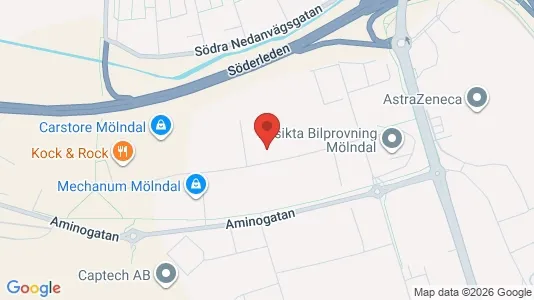 Lagerlokaler att hyra i Mölndal - kort over placeringen
