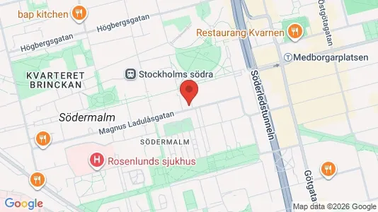 Kontorslokaler att hyra i Södermalm - kort over placeringen