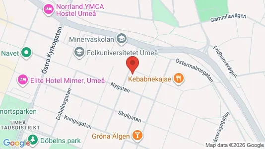 Affärslokaler till försäljning i Umeå - kort over placeringen