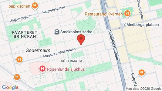 Kontorslokaler att hyra i Södermalm - kort over placeringen