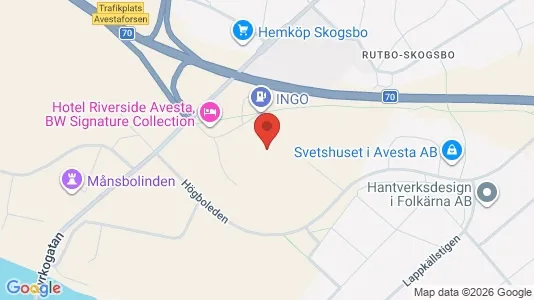 Affärslokaler till försäljning i Avesta - kort over placeringen