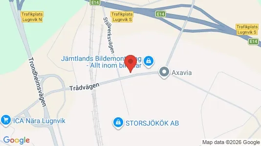 Industrilokaler att hyra i Östersund - kort over placeringen