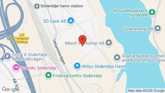 Industrilokaler att hyra i Södertälje - kort over placeringen