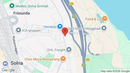 Affärslokaler att hyra i Solna - kort over placeringen