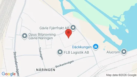 Affärslokaler att hyra i Gävle - kort over placeringen