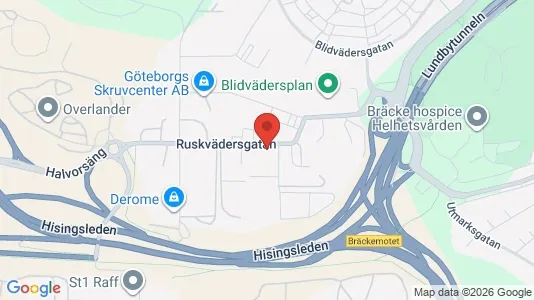 Kontorslokaler att hyra i Västra hisingen - kort over placeringen
