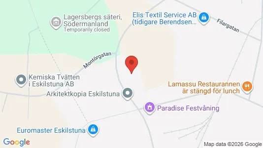 Industrilokaler att hyra i Eskilstuna - kort over placeringen
