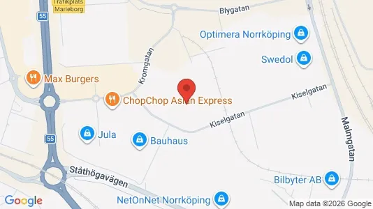 Affärslokaler att hyra i Norrköping - kort over placeringen