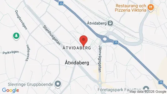 Affärslokaler att hyra i Åtvidaberg - kort over placeringen
