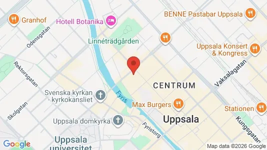 Affärslokaler att hyra i Uppsala - kort over placeringen