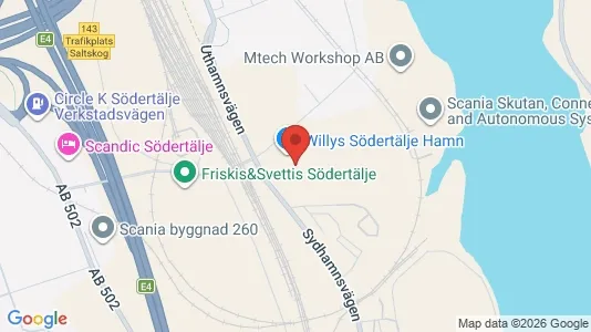Affärslokaler att hyra i Södertälje - kort over placeringen