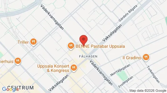 Kontorslokaler att hyra i Uppsala - kort over placeringen