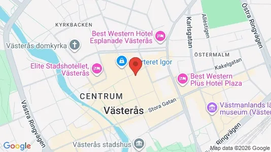 Kontorslokaler att hyra i Västerås - kort over placeringen