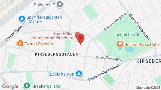 Affärslokaler att hyra i Kirseberg - kort over placeringen