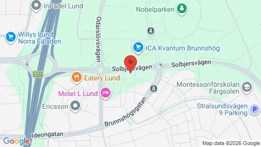 Kontorslokaler att hyra i Lund - kort over placeringen