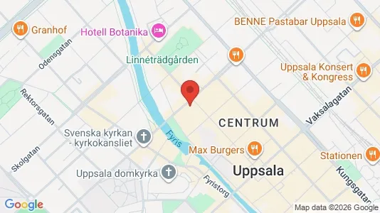 Affärslokaler att hyra i Uppsala - kort over placeringen
