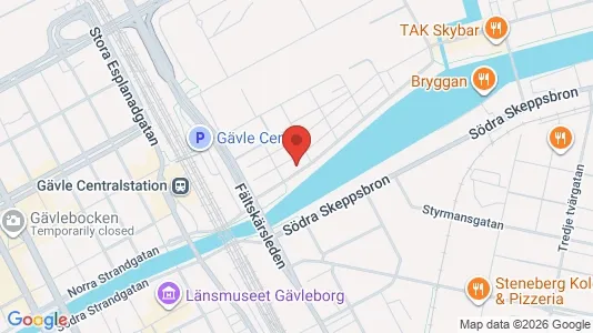 Affärslokaler att hyra i Gävle - kort over placeringen