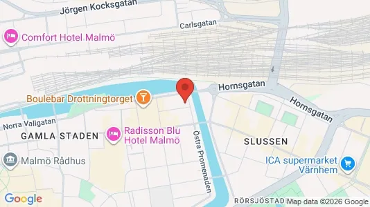 Kontorslokaler att hyra i Malmö Centrum - kort over placeringen