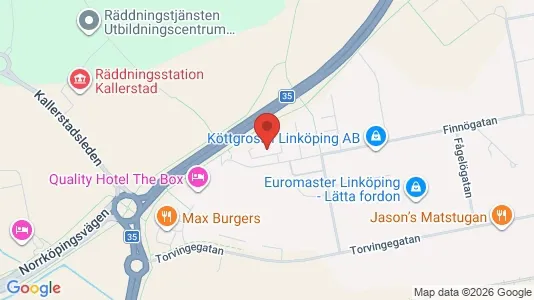 Kontorslokaler att hyra i Linköping - kort over placeringen