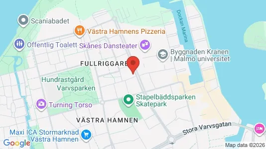 Kontorslokaler att hyra i Malmö Centrum - kort over placeringen