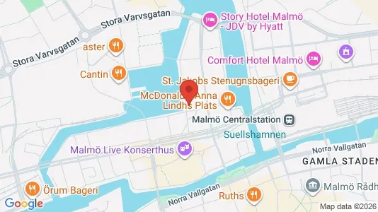 Kontorslokaler att hyra i Malmö Centrum - kort over placeringen