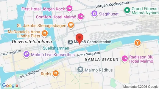 Kontorslokaler att hyra i Malmö Centrum - kort over placeringen